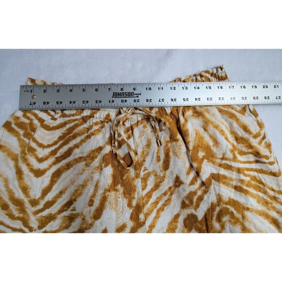 Marc New York Womens Zebra Print Linen Wide Leg Crop Summer Pants Large New $79 - Picture 7 of 11